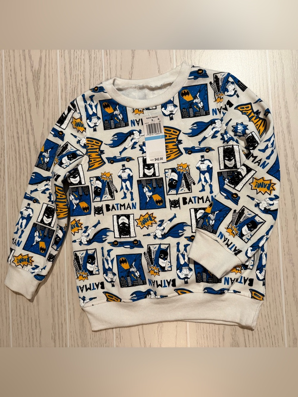 Hybrid Apparel Batman Boys Size 5 Gray Fleece Graphic Sweatshirt DC Comics